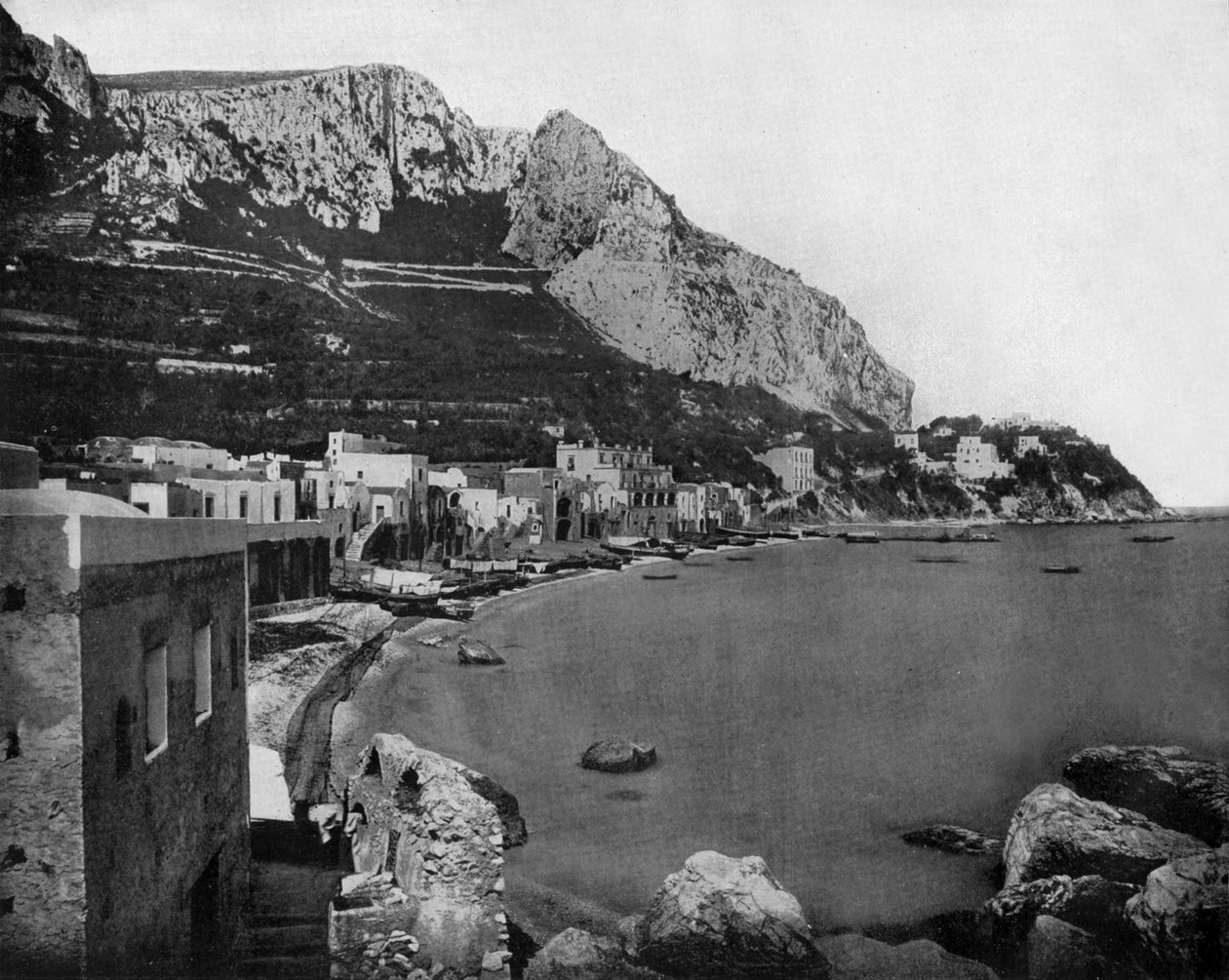 Capri, Italia, ca. 1890 (s/hvitt-bilde) av John Lawson Stoddard