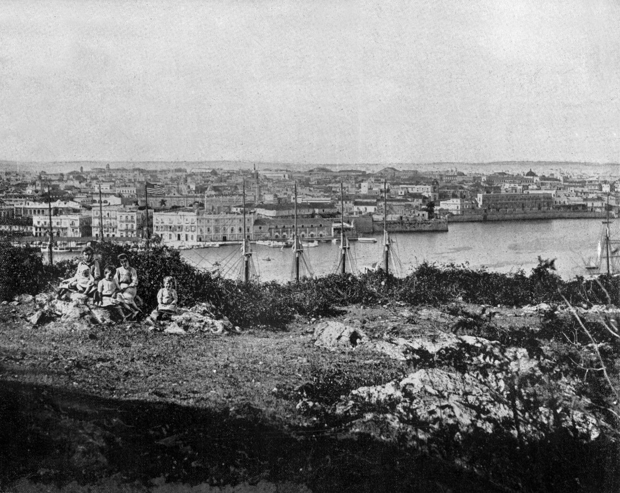 Havana på Cuba (s/hvitt bilde) av John Lawson Stoddard