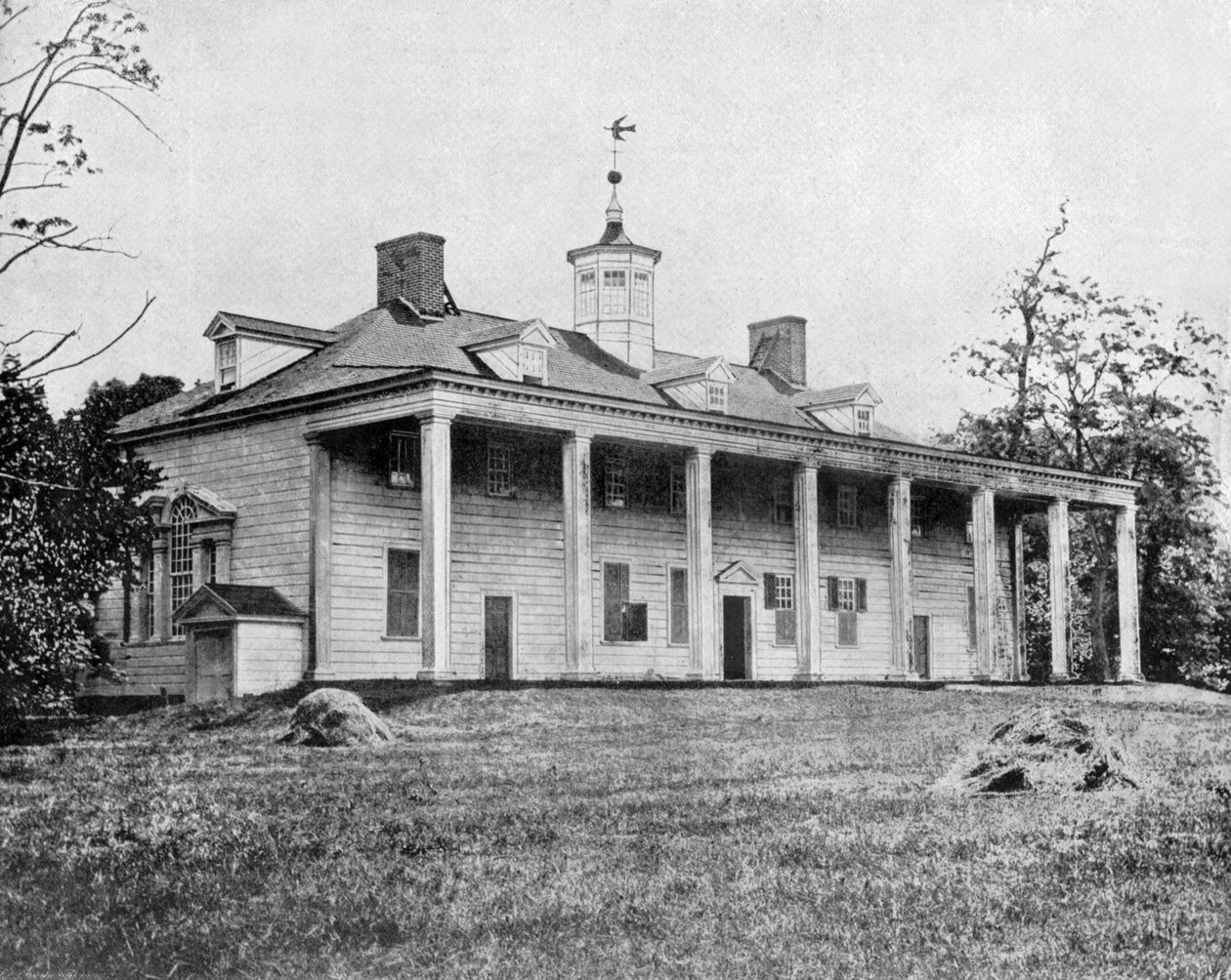 House of George Washington i Mount Vernon, Virginia, USA (s/hvitt-bilde) av John Lawson Stoddard