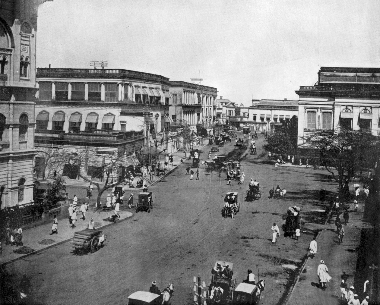 Street of Clive i Calcutta i India, foto av John Lawson Stoddard (1850 1931) Reisende og konferanseleder Utdanningspublikasjon for -Chicago (s/hvitt-bilde) av John Lawson Stoddard