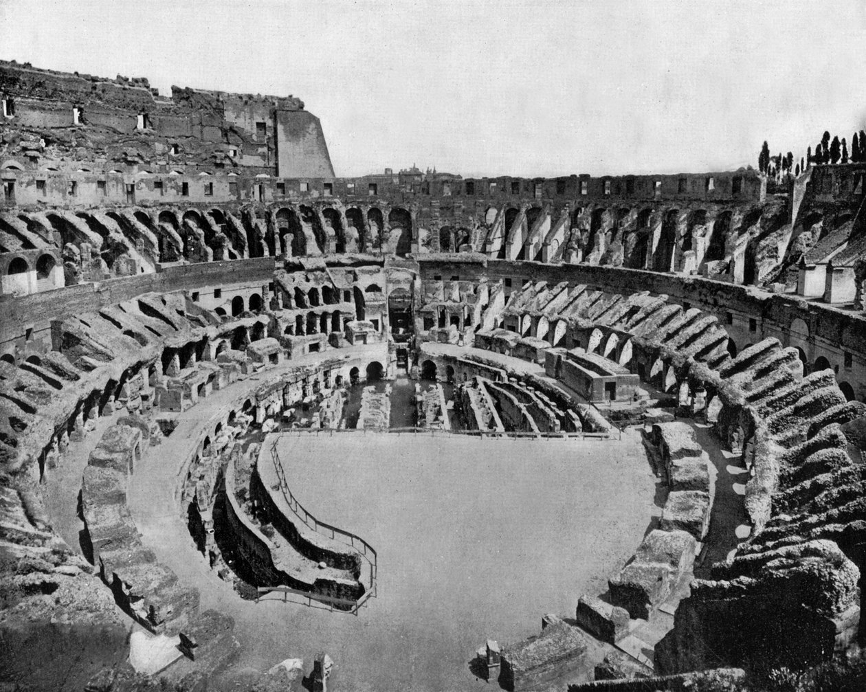 Colosseum i Roma (åpnet i 80 e.Kr.) (s/hvitt bilde) av John Lawson Stoddard