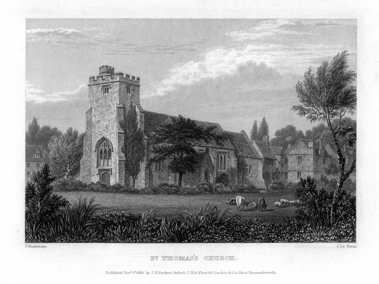 St Thomas Church, Oxford, 1835. av John Le Keux