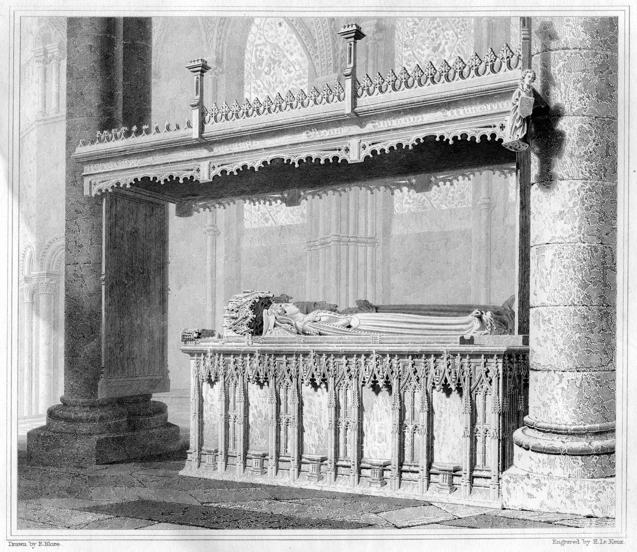 Graven til Henry IV og hans dronning Joan av Navarre i Canterbury katedral, 1825 av John Le Keux
