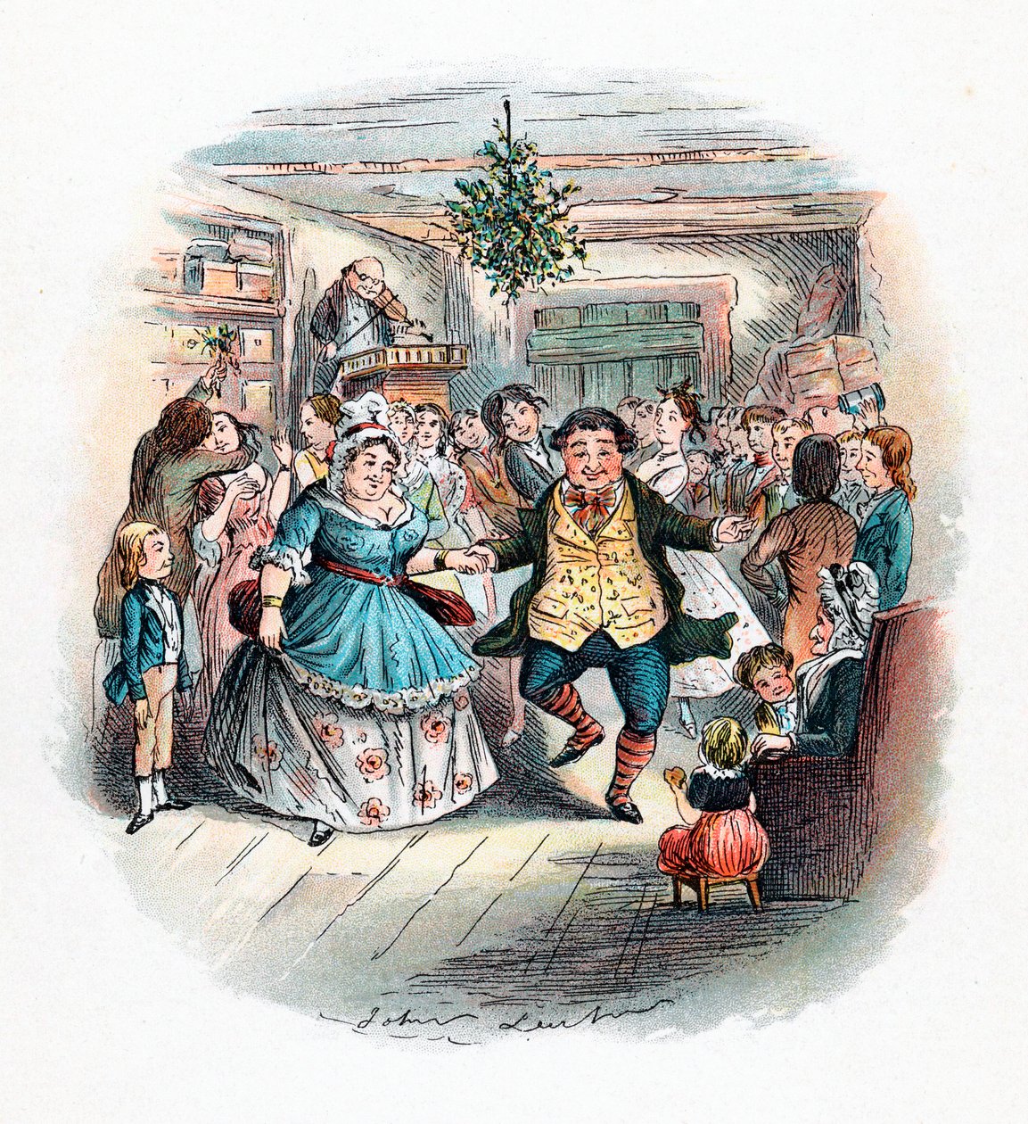 A Christmas Carol: Mr Fezziwigs Ball, 1843 av John Leech