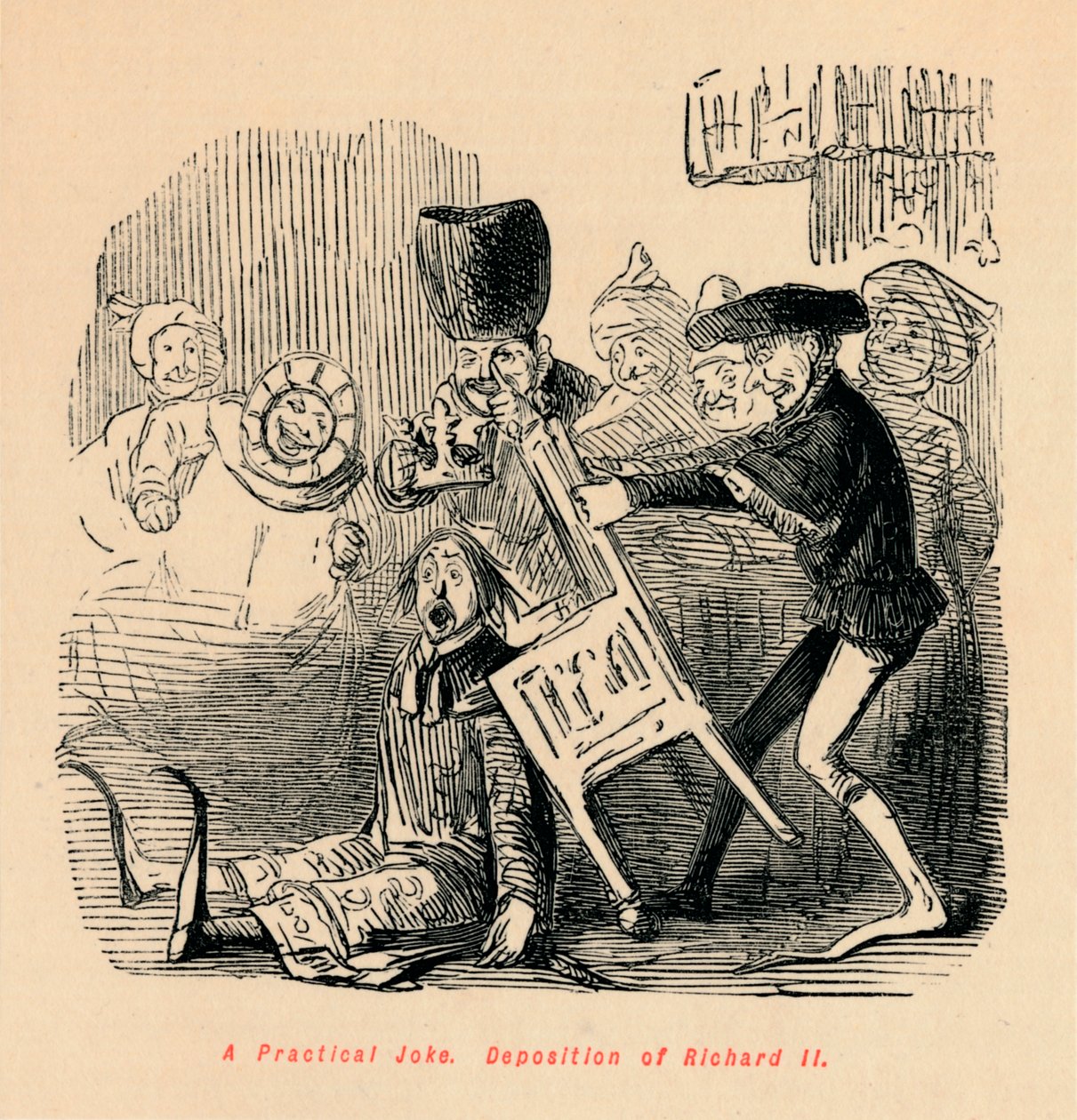En praktisk vits. Deponering av Richard II, c1860, c1860 av John Leech