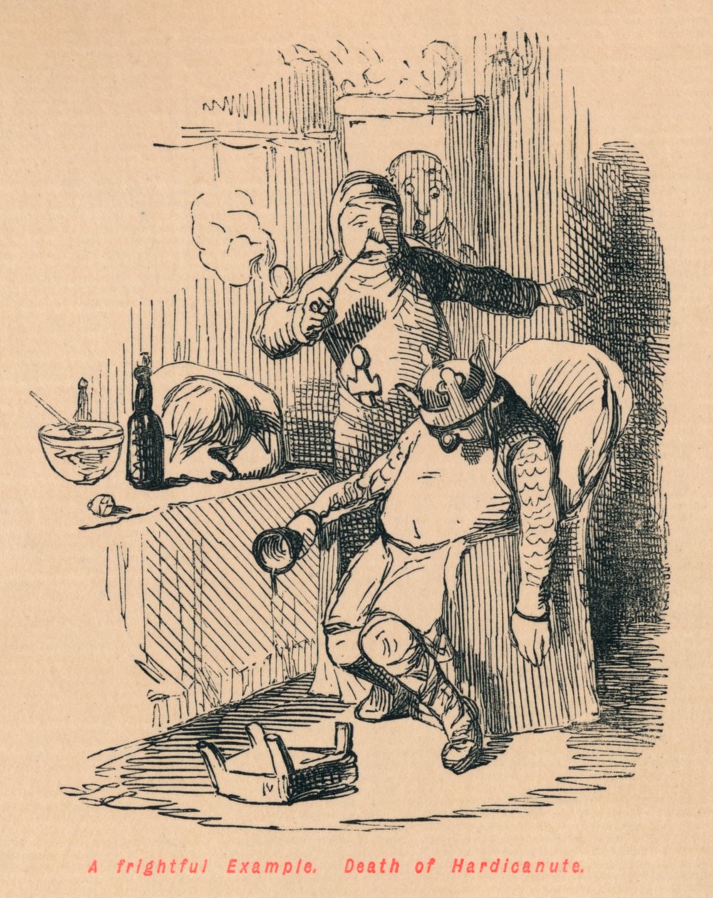 Et skremmende eksempel. Hardicanutes død, c1860, c1860 av John Leech