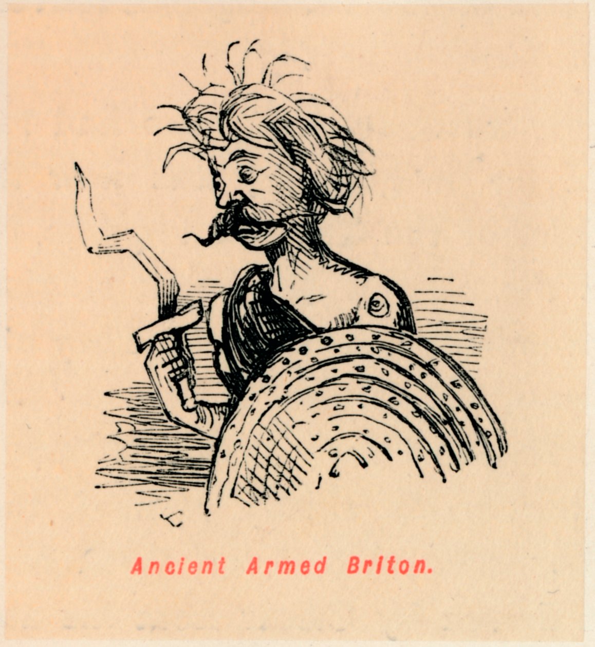 Gammel væpnet brite, c1860, c1860 av John Leech