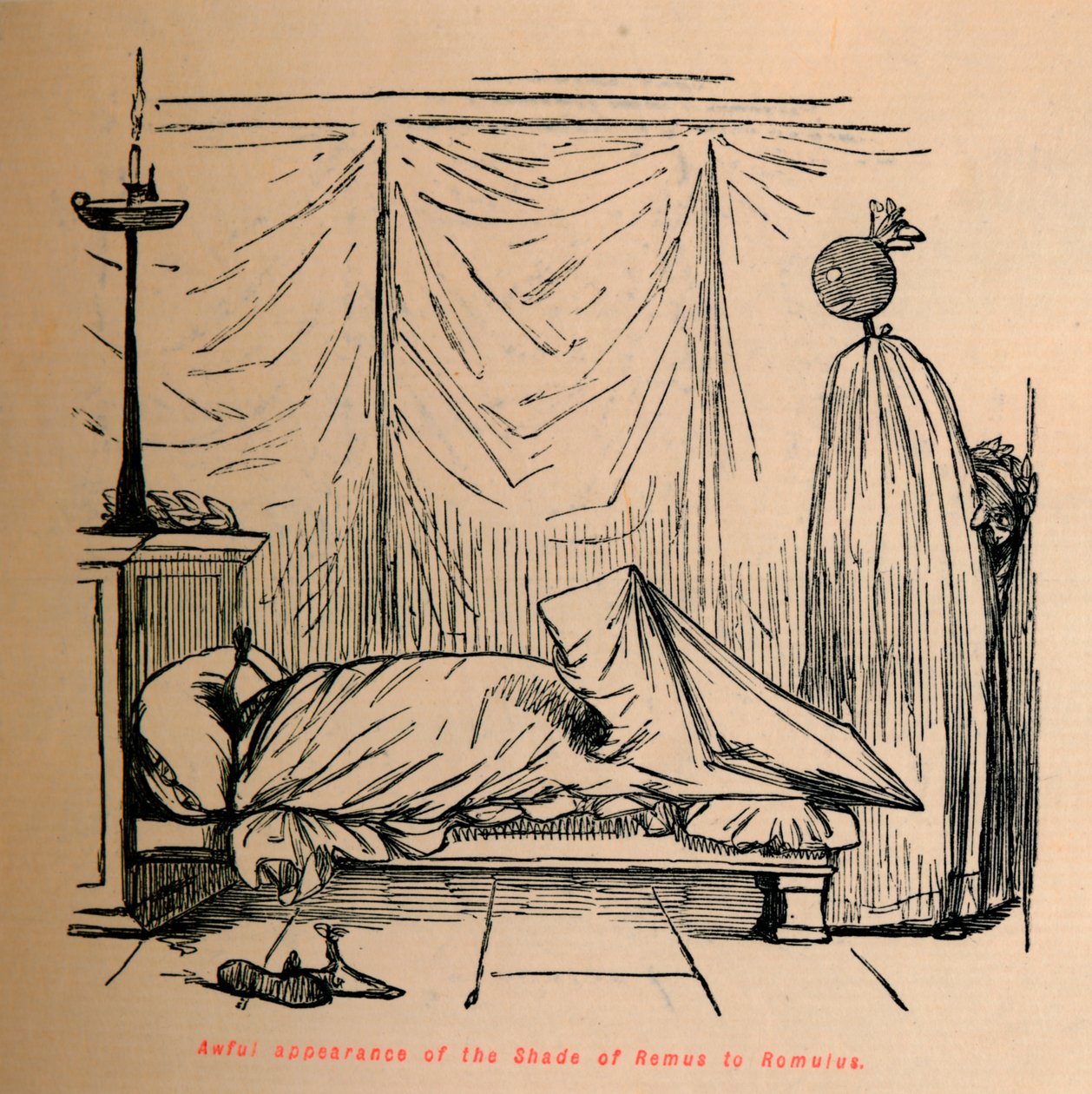 Forferdelig utseende av Shade of Remus til Romulus, 1852 av John Leech