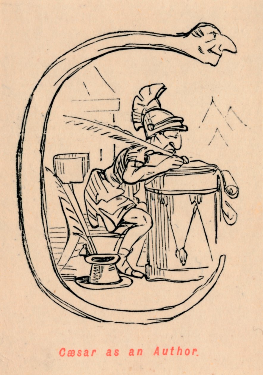 Cæsar som forfatter, 1852 av John Leech