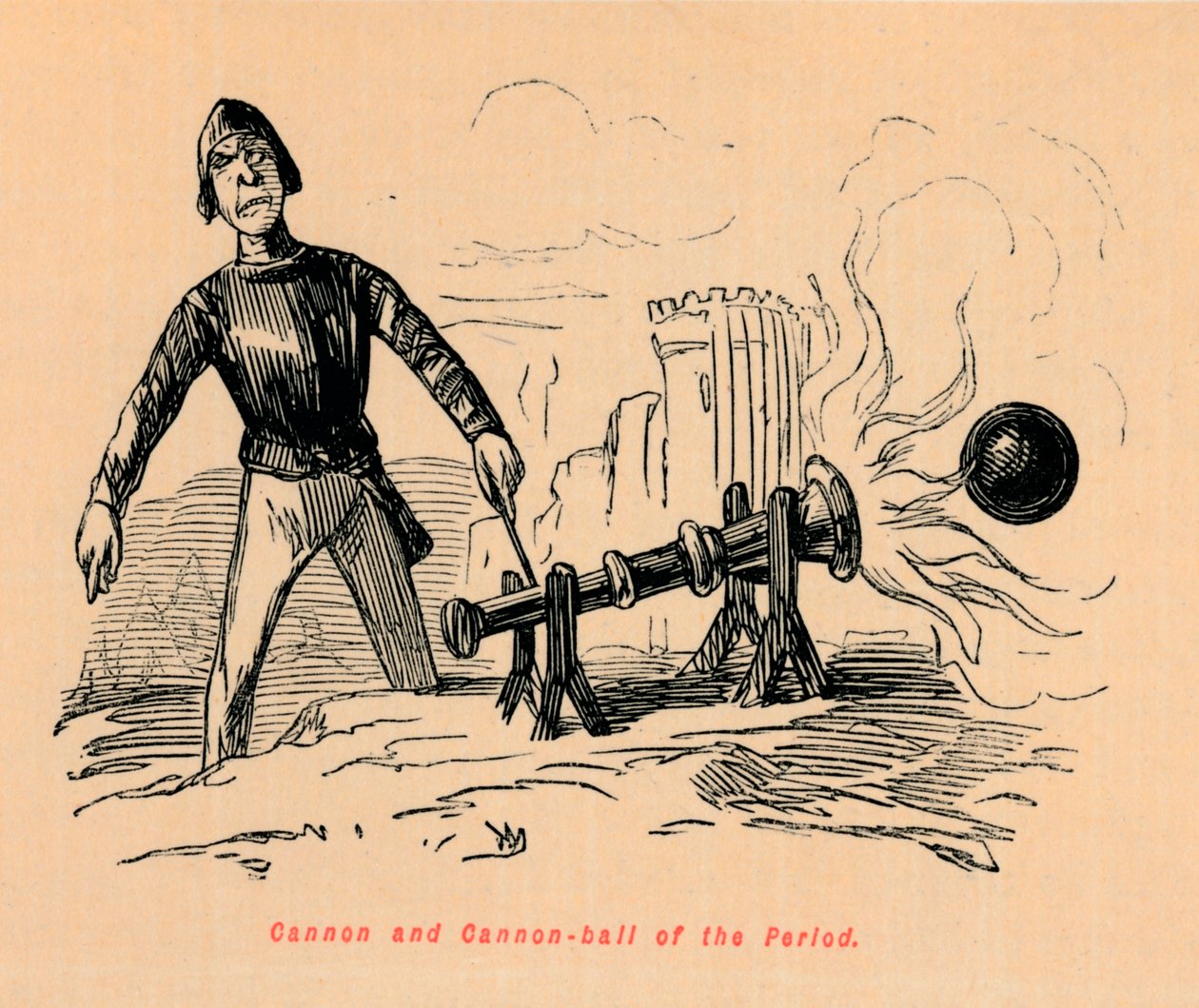 Periodens kanon og kanonkule, av John Leech