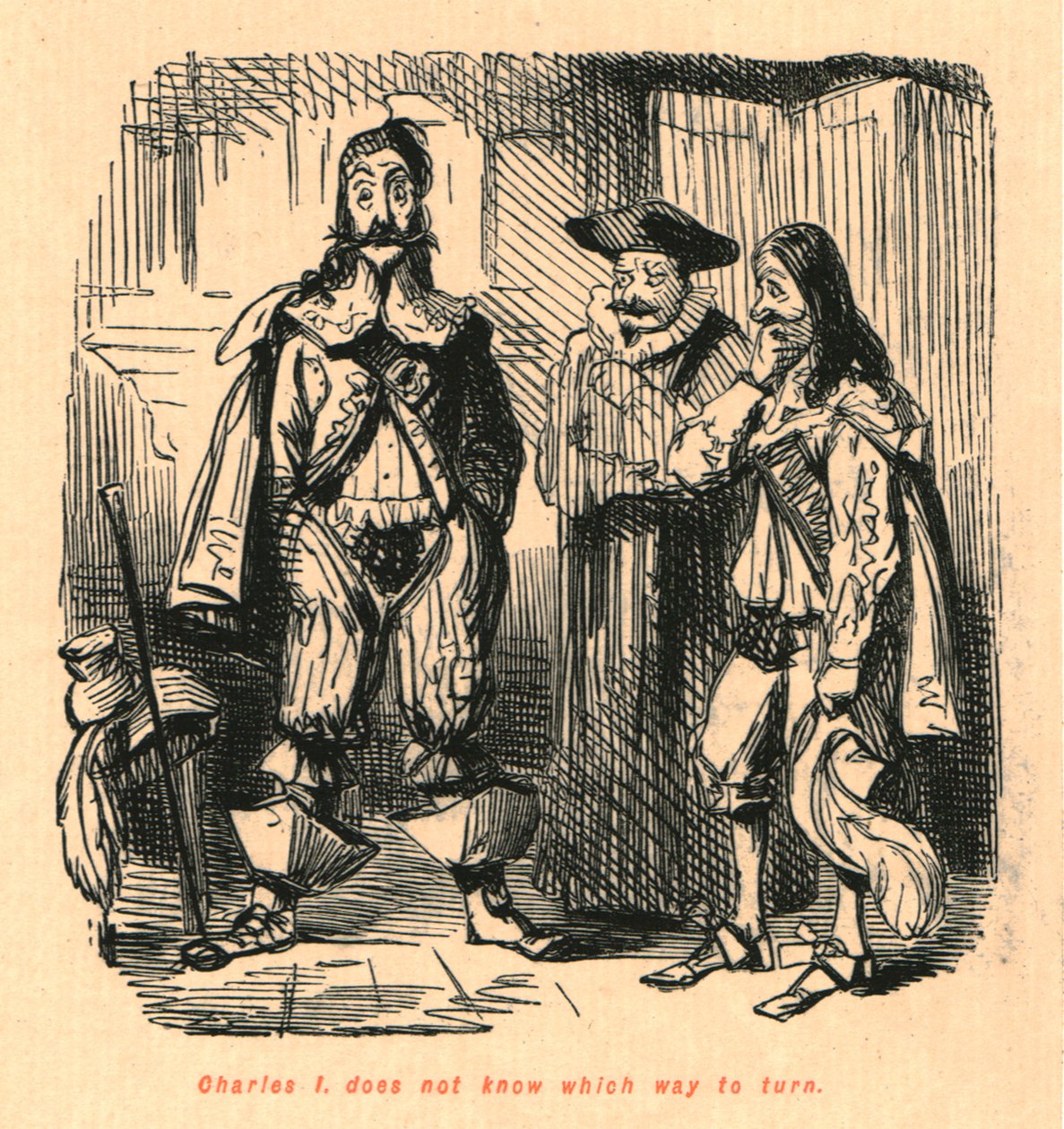 Charles I. vet ikke hvilken vei han skal snu, 1897. av John Leech