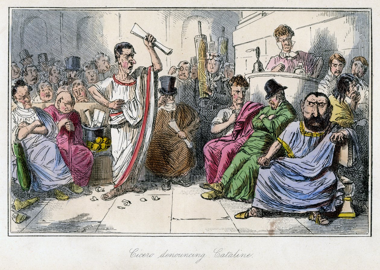 Cicero fordømte Cataline, 1850-tallet. av John Leech