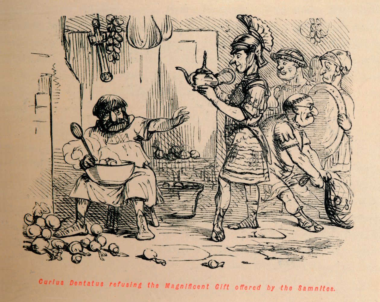 Curius Dentatus som nektet den storslåtte gaven som ble tilbudt av samnittene, 1852 av John Leech