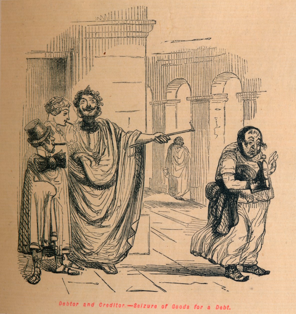 Debitor og Kreditor - Beslag av varer for en gjeld, 1852 av John Leech