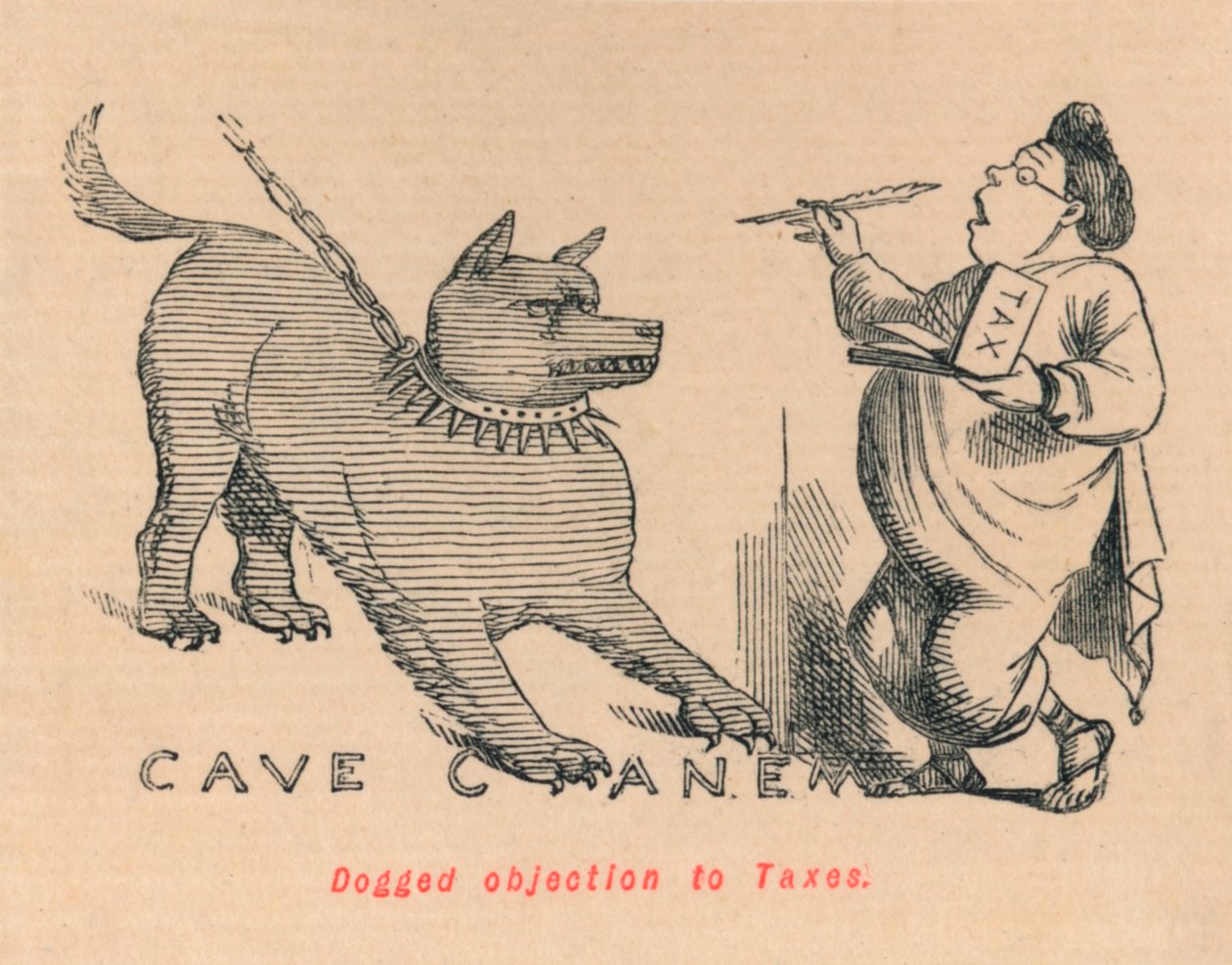 Dogged protest mot skatter, 1852 av John Leech
