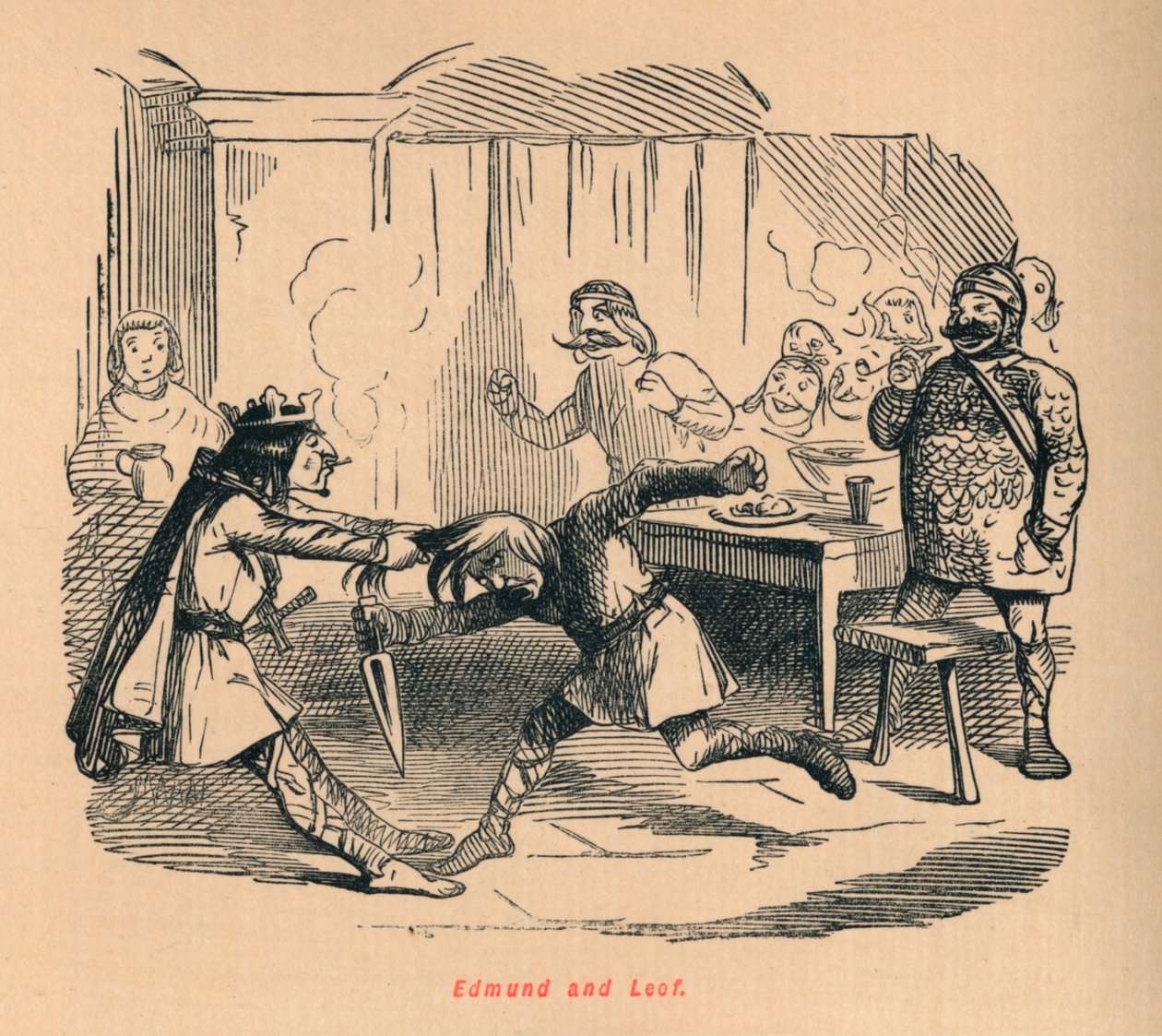 Edmund og Leof, c1860, c1860 av John Leech