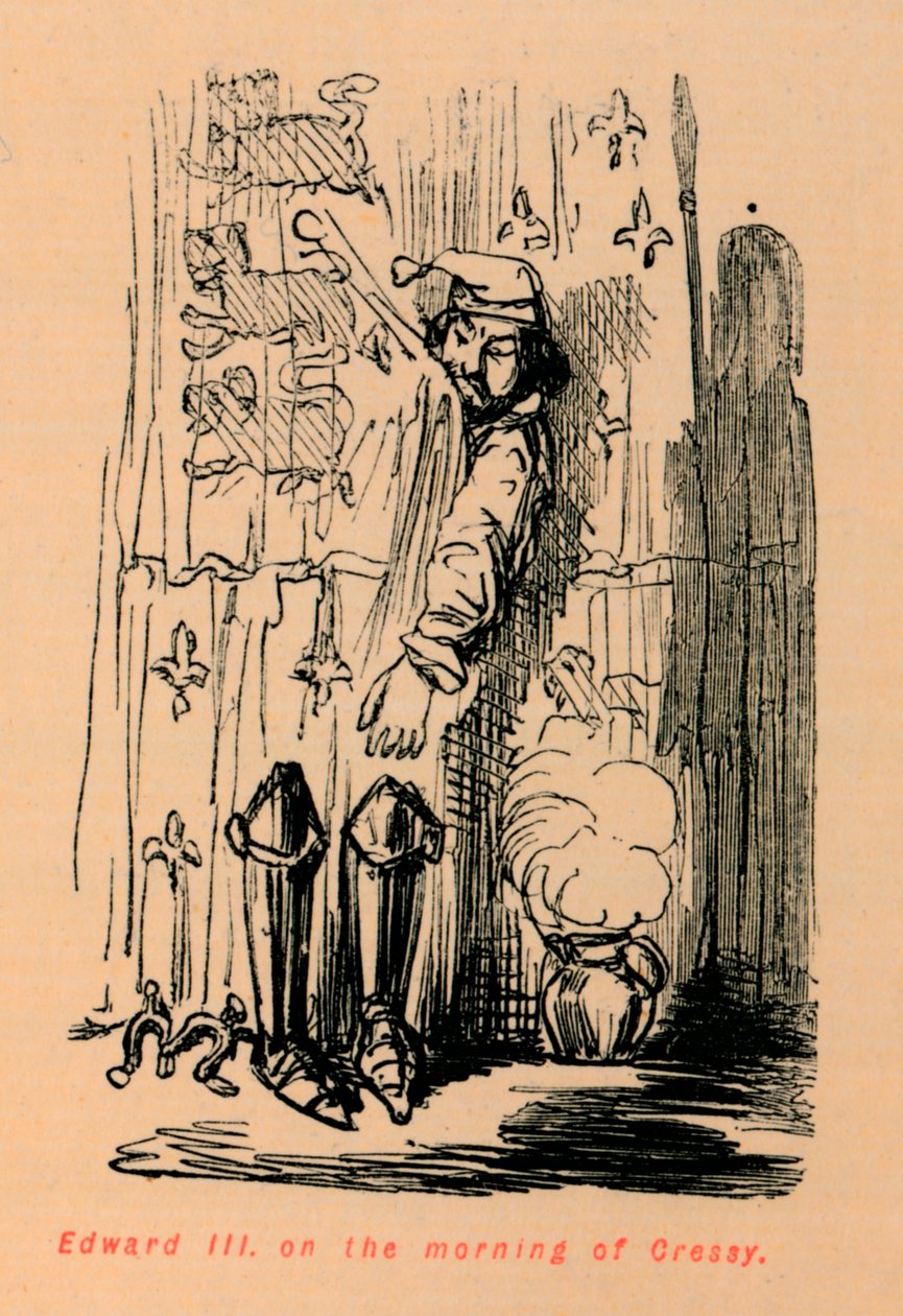 Edward III om morgenen til Cressy, c1860, c1860 av John Leech