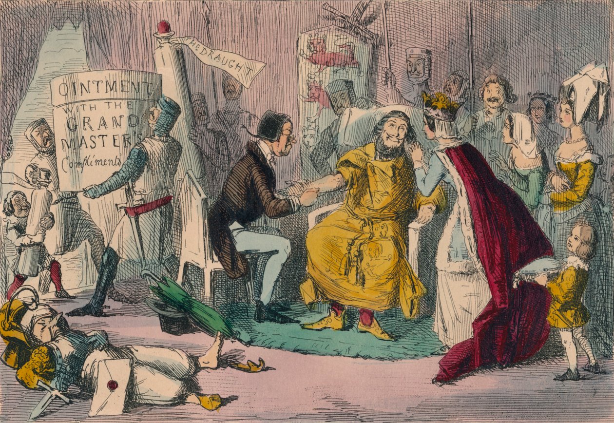 Edwards Arm i hendene på sine medisinske rådgivere, 1850 av John Leech