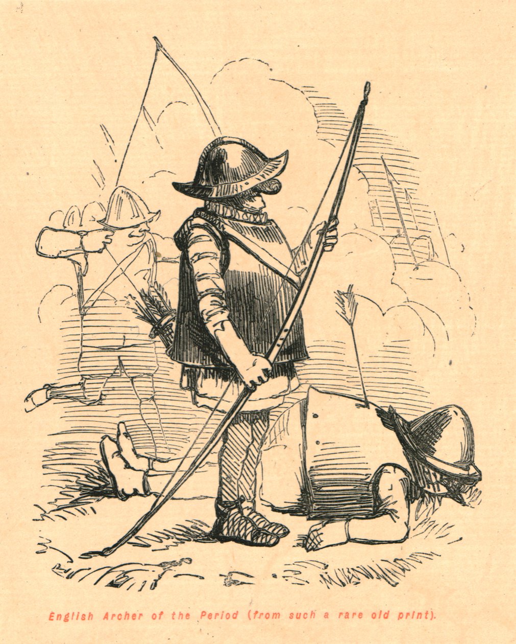 Engelsk Archer of the Period fra et så sjeldent gammelt trykk, 1897. av John Leech