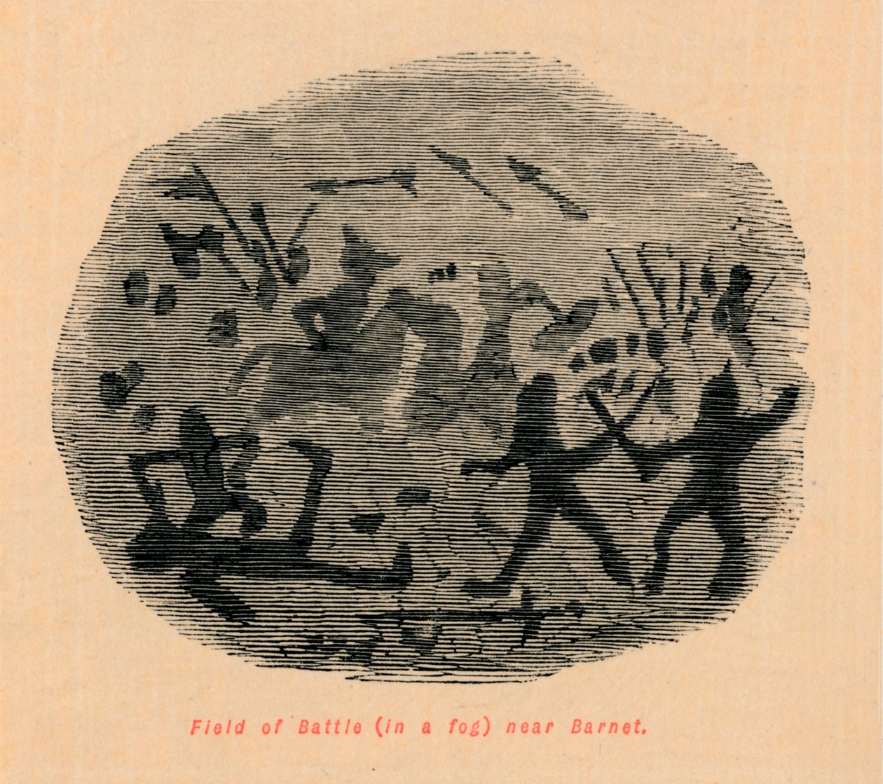Battle Field i en tåke nær Barnet, av John Leech