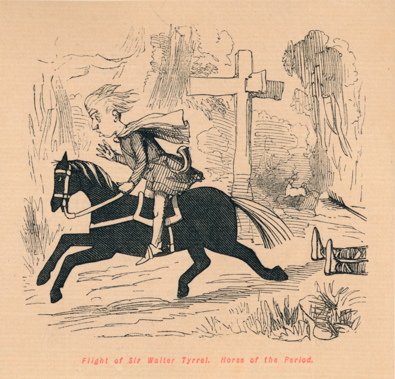 Fly av Sir Walter Tyrrel. Periodens hest, c1860, c1860 av John Leech