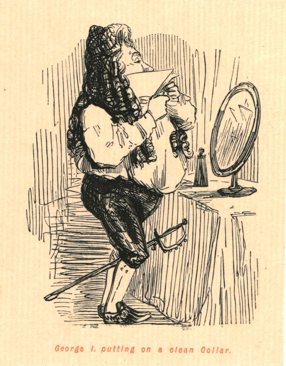 George I. tar på seg en ren krage, 1897. av John Leech