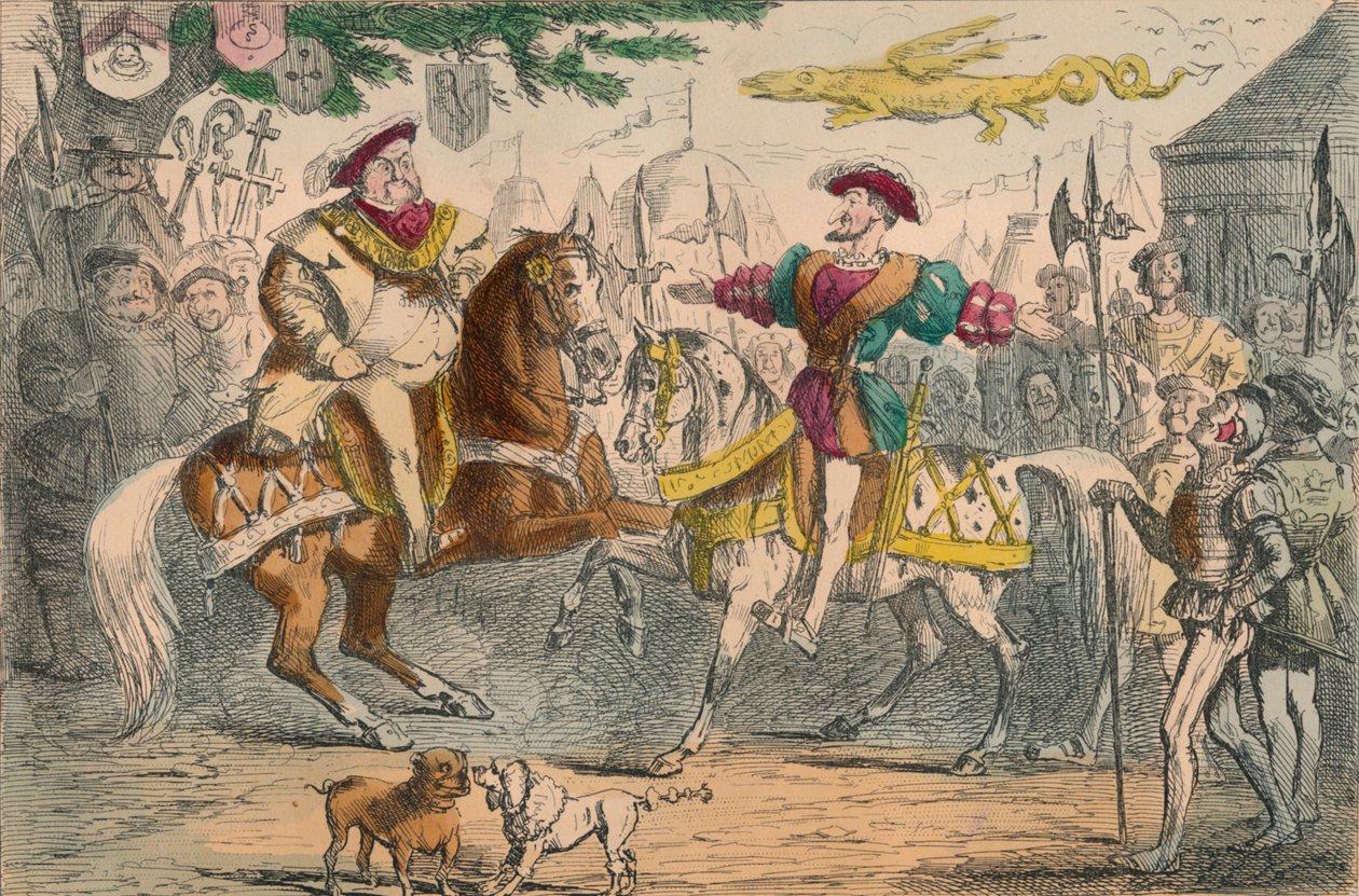Henry VIII, møter Francis I, 1850 av John Leech