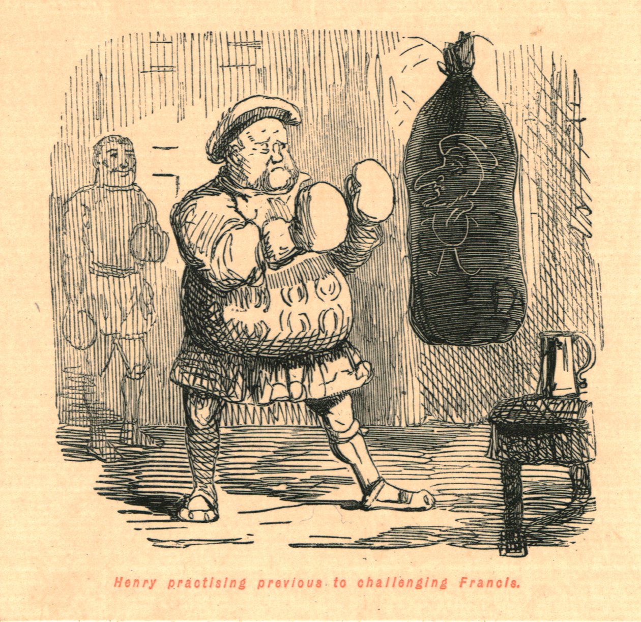 Henry øvde før han utfordret Francis, 1897. av John Leech