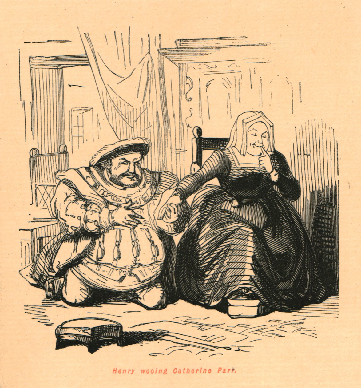 Henry fri til Catherine Parr, 1897. av John Leech