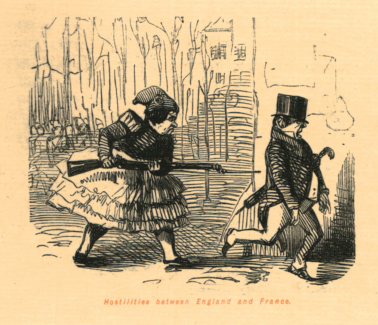 Fiendtligheter mellom England og Frankrike, 1897. av John Leech