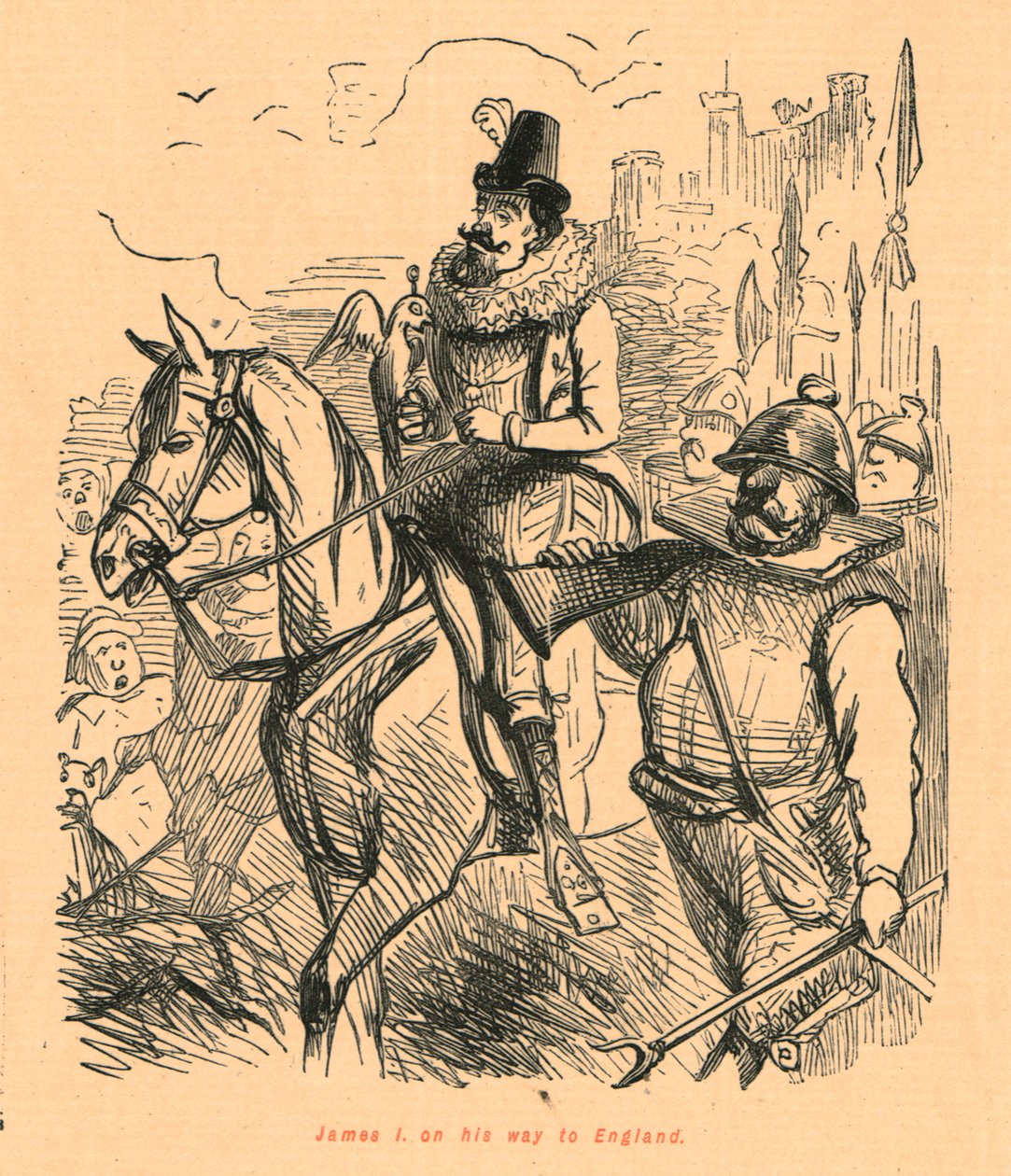 James I på vei til England, 1897. av John Leech
