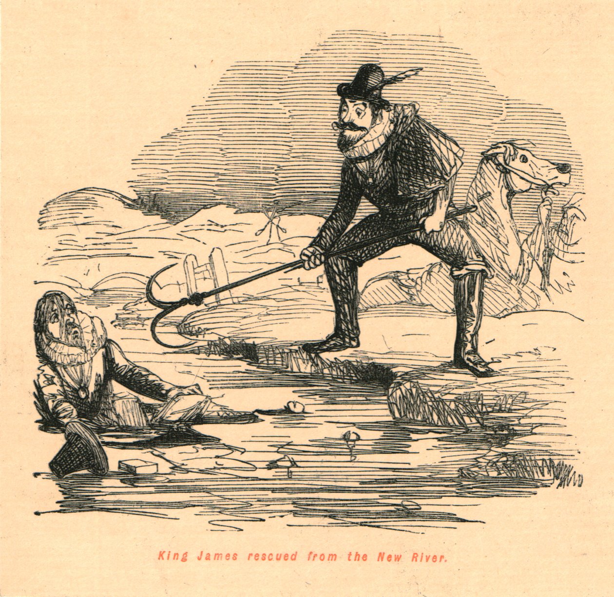 King James reddet fra New River, 1897. av John Leech