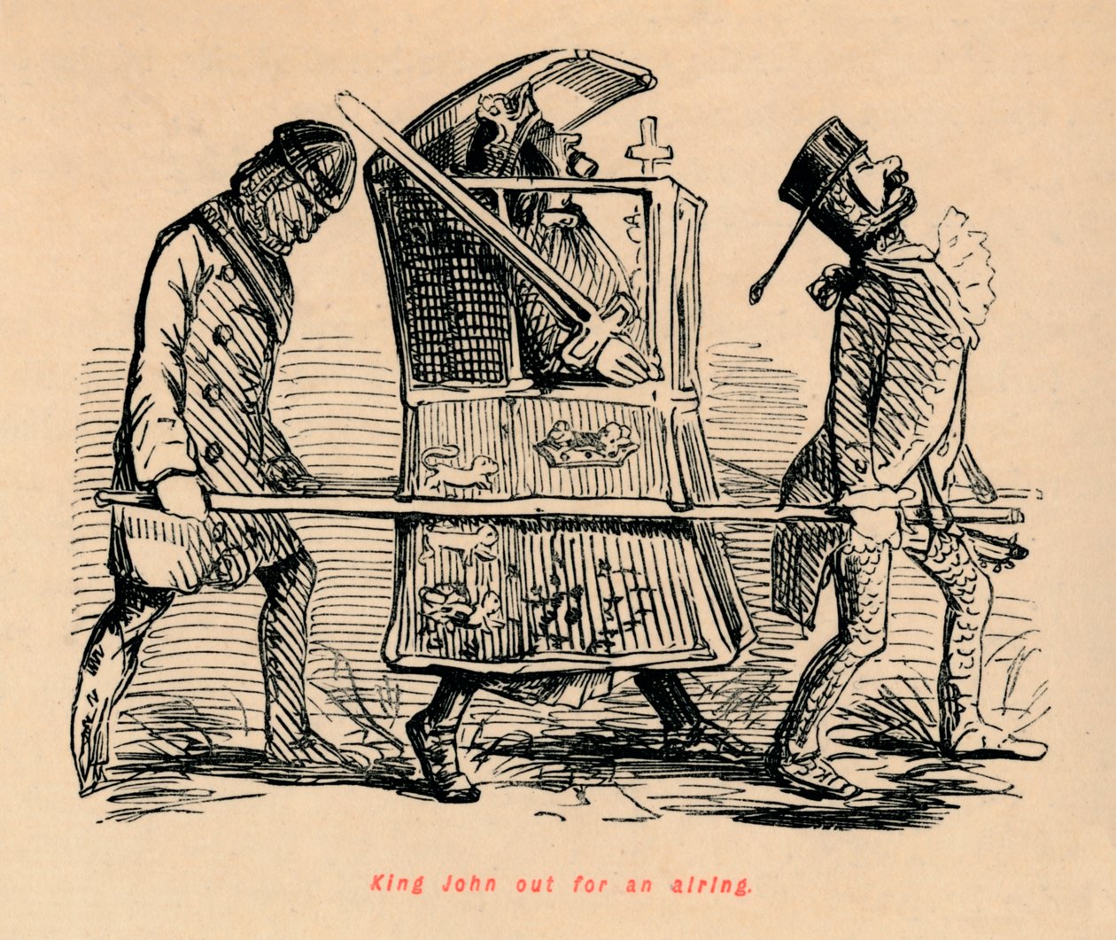 King John ute på lufting, c1860, c1860 av John Leech