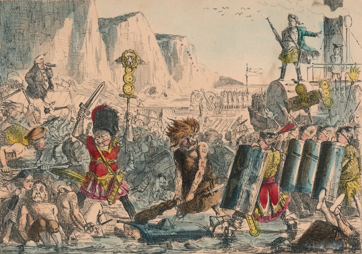 Landing av Julius Cæsar, 1850 av John Leech