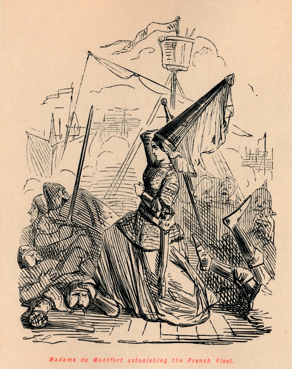 Madame de Montfort forbløffet den franske flåten, c1860, c1860 av John Leech