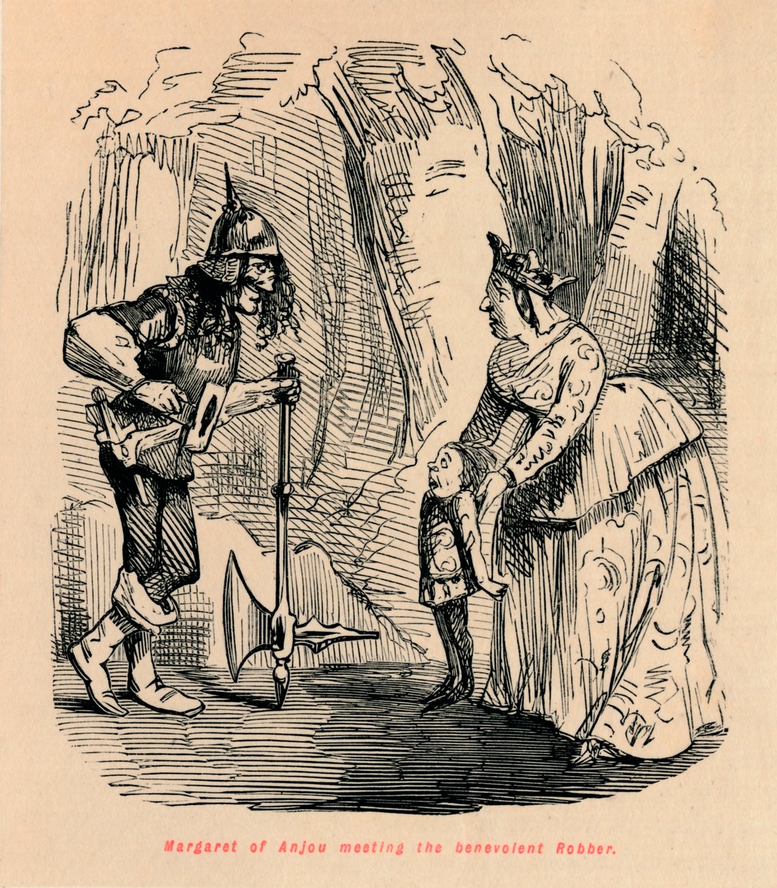 Margaret av Anjou møter den velvillige røveren, av John Leech