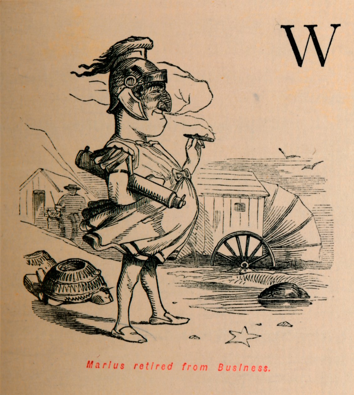 Marius trakk seg fra Business, 1852 av John Leech