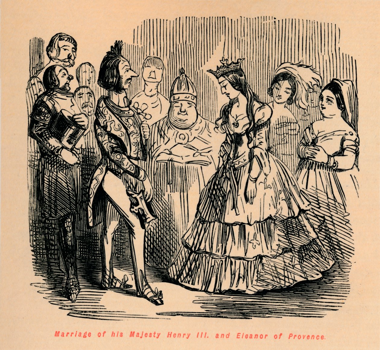 Ekteskap med hans Majestet Henry III og Eleanor av Provence, c1860, c186 av John Leech
