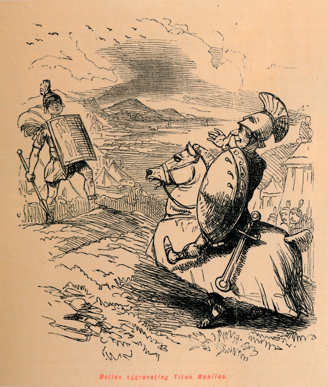 Metius forverrende Titus Manlius, 1852 av John Leech