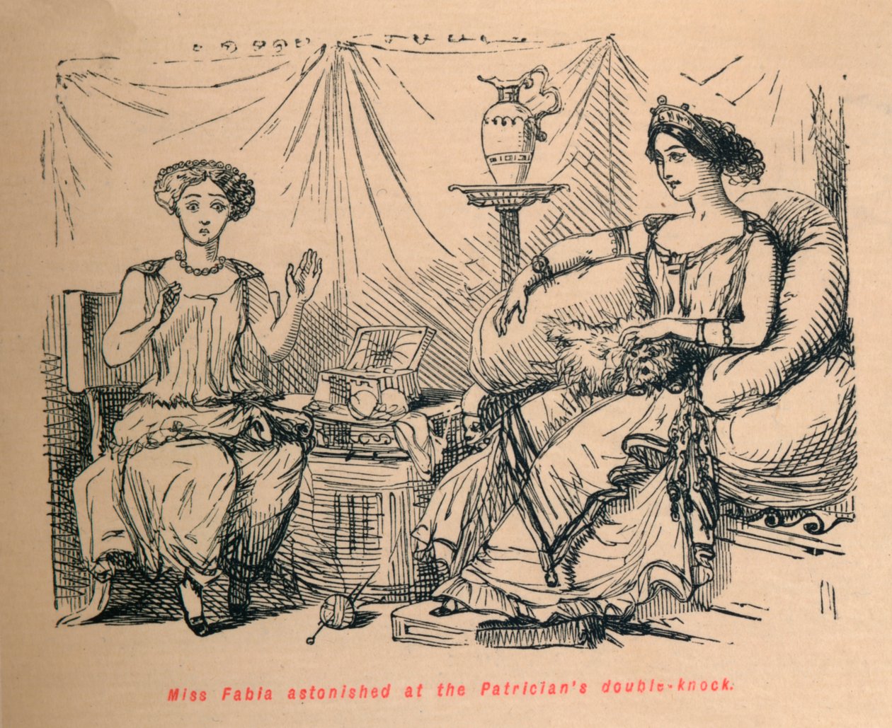 Frøken Fabia overrasket over patriciernes dobbeltslag, 1852 av John Leech