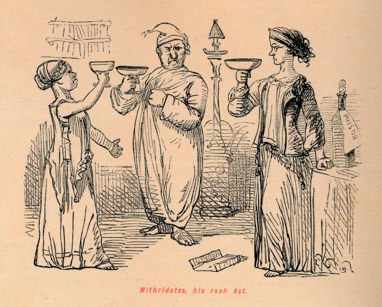 Mithridates, hans utslett lov, 1852 av John Leech