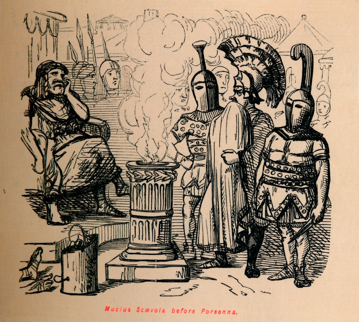Mucius Scaevola før Porsenna, 1852 av John Leech