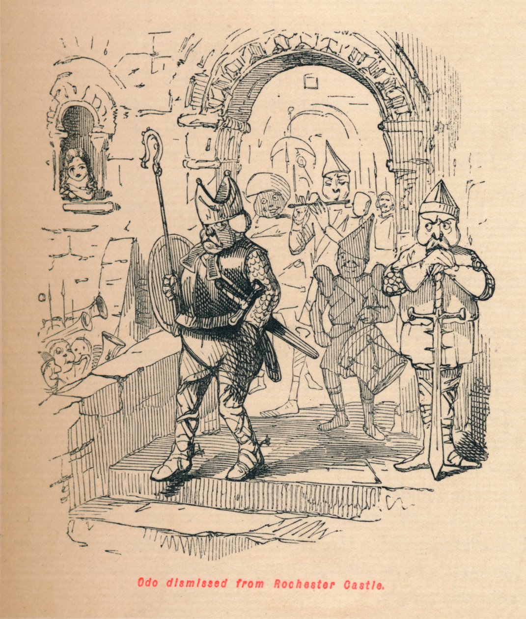 Odo avskjediget fra Rochester Castle, c1860, c1860 av John Leech