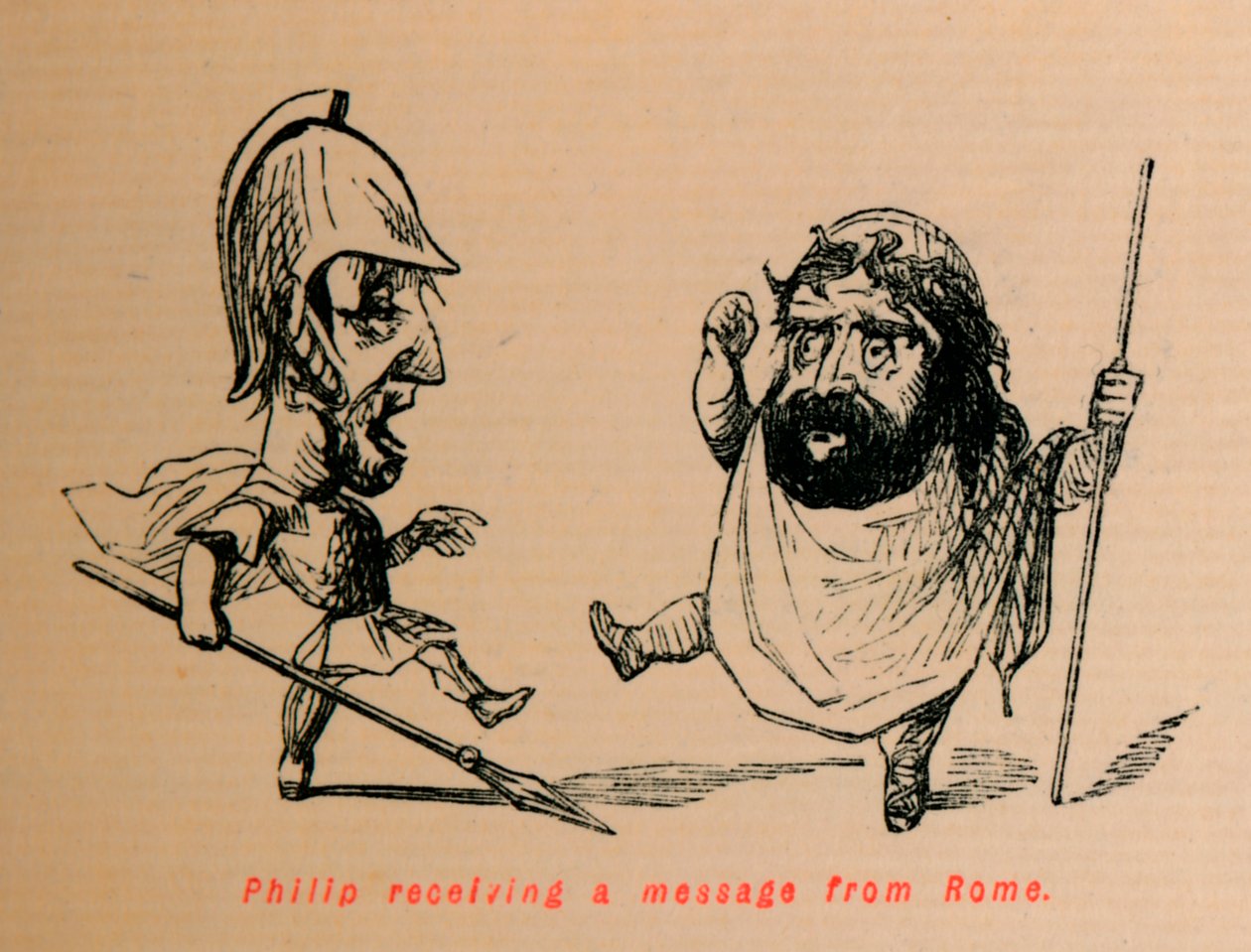 Philip mottar en melding fra Roma, 1852 av John Leech