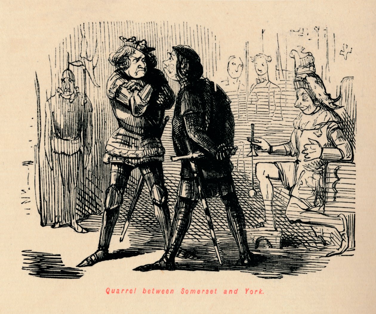 Krangel mellom Somerset og York, av John Leech