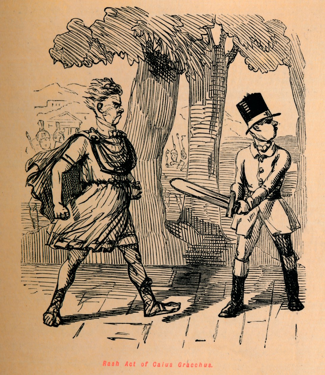 Utslett Act av Gaius Gracchus, 1852 av John Leech