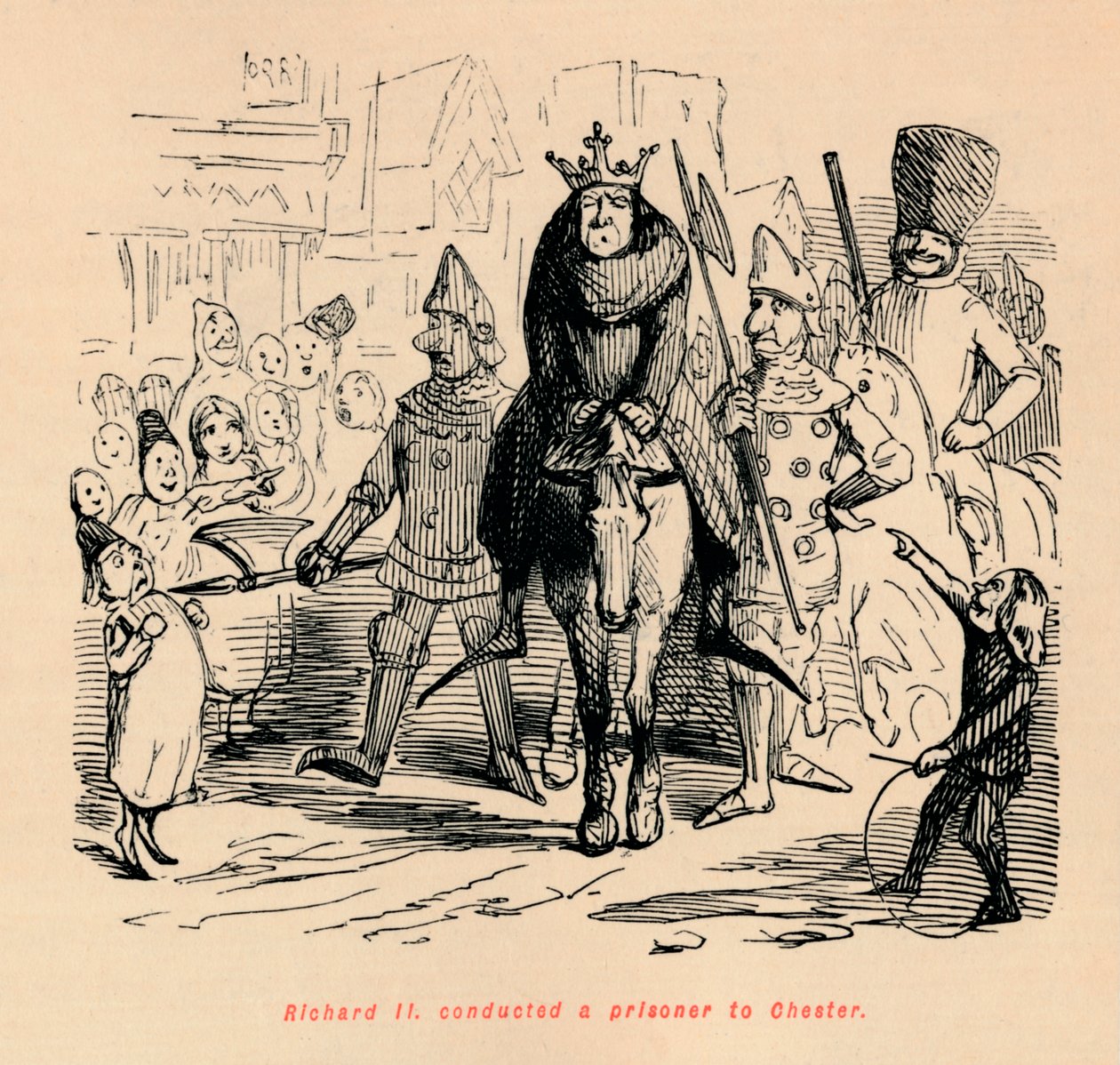 Richard II. førte en fange til Chester, c1860, c1860 av John Leech