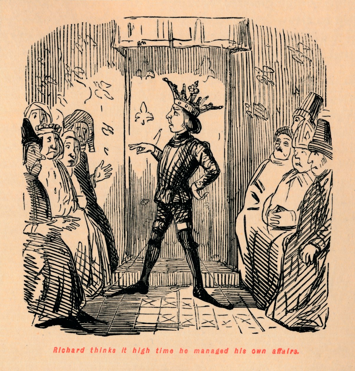 Richard synes det er på høy tid at han styrer sine egne saker, c1860, c1860 av John Leech