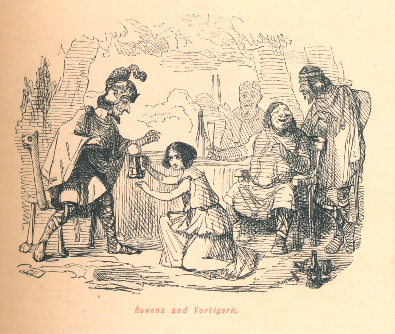 Rowena og Vortigern, c1860, c1860. av John Leech