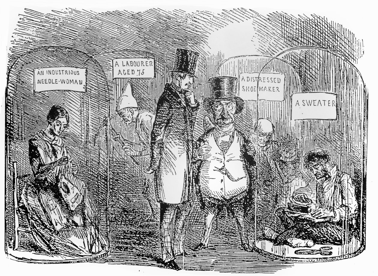 Prøver fra Mr Punchs industriutstilling fra 1850 av John Leech